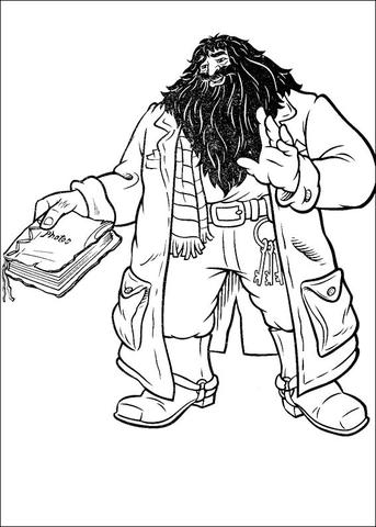 Kolorowanka Hagrid z księgą